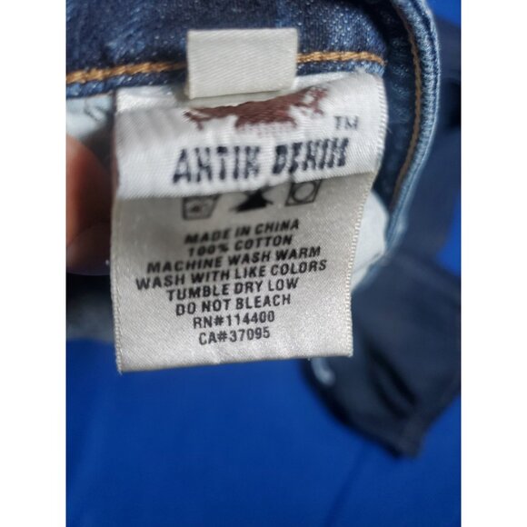 Vintage ANTIK DENIM Men's Jeans Button Fly Blue Jeans Metal studs  Size 42 - Picture 6 of 16